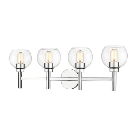 Z-Lite Sutton Vanity, 4-Light, 31.5 In.W x 7 In.L x 10.25 In.H, Chrome/Clear 7502-4V-CH